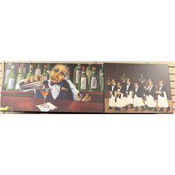 PAIR OF PLAQUERED ARTIST SIGNED PHOTOS