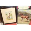 Image 1 : LOT OF 2 FRAMED PICTURES A HORSE+GIRAFFE