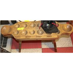 VINTAGE AWARE WOOD GAME WITH MARBLES HANDMADE