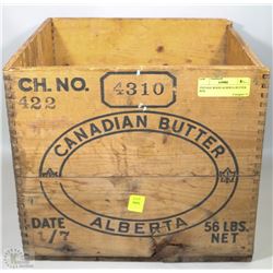 VINTAGE WOOD ALBERTA BUTTER BOX