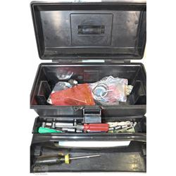 SMALL TOOL BOX WITH CONTENTS INCL. STAPLER,