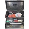 Image 1 : SMALL TOOL BOX WITH CONTENTS INCL. STAPLER,