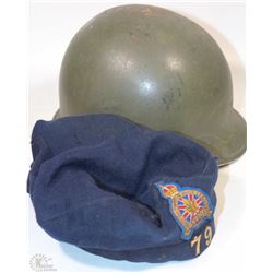 MILITARY HELMET WITH CANADIAN LEGION BERET