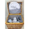 Image 1 : PICNIC BASKET WITH ALL PLATES,CUTLERY AND ETC