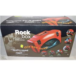 UNUSED ROCK BOX UTILITY BOX & AM/FM STEREO