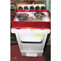 VINTAGE KIDS SOLID WOOD STOVE HANDMADE WITH MINI