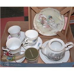 FLAT WITH ASSORTMENT OF FINE BONE CHINA, LITTLE
