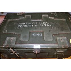 LARGE 1945 MILITARY AMMO BOX WITH WAR CLOTHING,