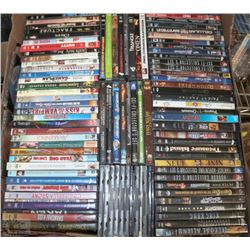 FLAT OF 106 ASSORTED DVD'S
