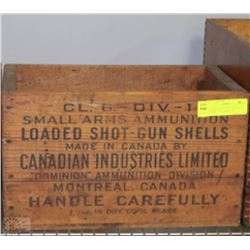 CANADIAN INDUSTRIES LTD. SHOT GUN SHELL WOODEN BOX