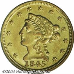 1845-D $2 1/2 AU55 PCGS.