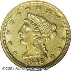 1846-D $2 1/2 AU58 NGC.