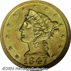 1847-D $5 MS61 NGC.