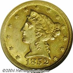 1852-D $5 MS63 NGC.