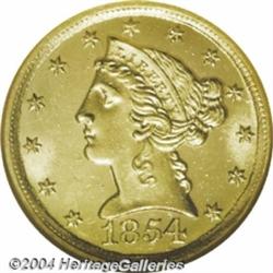 1854-D $5 Large D MS65 NGC.