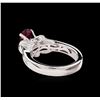 Image 3 : 1.26 ctw Ruby and Diamond Ring - 18KT White Gold