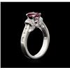 Image 4 : 1.26 ctw Ruby and Diamond Ring - 18KT White Gold