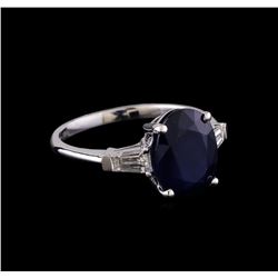 4.03 ctw Sapphire and Diamond Ring - 14KT White Gold