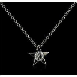 14KT White Gold 0.20 ctw Diamond Star Pendant With Chain