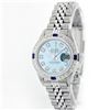 Image 1 : Rolex Stainless Steel Diamond And Sapphire DateJust Ladies Watch