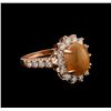 Image 1 : 1.68 ctw Opal and Diamond Ring - 14KT Rose Gold