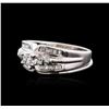 Image 2 : 14KT White Gold 0.50 ctw Diamond Wedding Ring Set