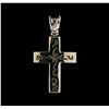 Image 2 : 5.25 ctw Diamond Cross Pendant - 14KT White Gold