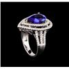 Image 4 : 14KT Two-Tone 5.39 ctw Tanzanite and Diamond Ring