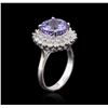 Image 3 : 14KT White Gold 4.36 ctw Tanzanite and Diamond Ring