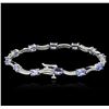 Image 2 : 14KT White Gold 5.15 ctw Tanzanite and Diamond Bracelet