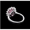Image 3 : 2.40 ctw Pink Topaz and Diamond Ring - 14KT White Gold