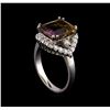 Image 4 : 4.07 ctw Ametrine and Diamond Ring - 14KT White Gold