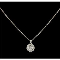 14KT White Gold 0.92 ctw Diamond Pendant With Chain