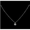 Image 2 : 14KT White Gold 0.92 ctw Diamond Pendant With Chain