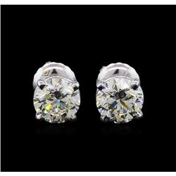 1.40 ctw Diamond Stud Earrings - 14KT White Gold