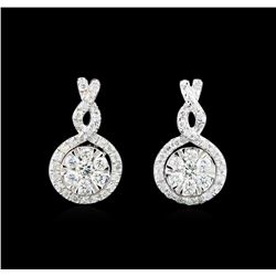 0.68 ctw Diamond Earrings - 14KT White Gold