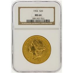 1904 NGC MS64 $20 Liberty Head Double Eagle Gold Coin