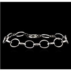 14KT White Gold Circle Link Design Bracelet