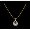 Image 2 : 14KT Yellow Gold GIA Certified 20.50 ctw Aquamarine and Diamond Pendant W/ Chain