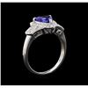 Image 4 : 1.20 ctw Tanzanite and Diamond Ring - 14KT White Gold