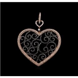 2.61 ctw Black Diamond Pendant - 18KT White Gold