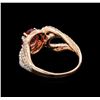 Image 3 : 1.56 ctw Padparadscha and Diamond Ring - 18KT Rose Gold