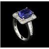 Image 4 : 18KT White Gold 4.13 ctw Tanzanite and Diamond Ring