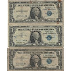 1957 $1 Star Note Silver Certificate Currency Lot of 3