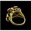 Image 3 : 3.07 ctw Ruby and Diamond Ring - 18KT Two-Tone Gold