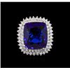 Image 2 : 14KT White Gold GIA Certified 43.23 ctw Tanzanite and Diamond Ring
