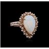 Image 1 : 1.00 ctw Opal and Diamond Ring - 14KT Rose Gold