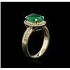 Image 3 : 14KT Yellow Gold 2.16 ctw Emerald and Diamond Ring