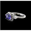 Image 1 : 14KT White Gold 1.11 ctw Tanzanite and Diamond Ring