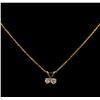0.10 ctw Diamond Pendant With Chain - 14KT Yellow Gold